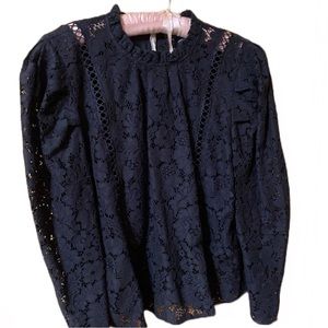 NWOT Express Black Lace Blouse. Size L